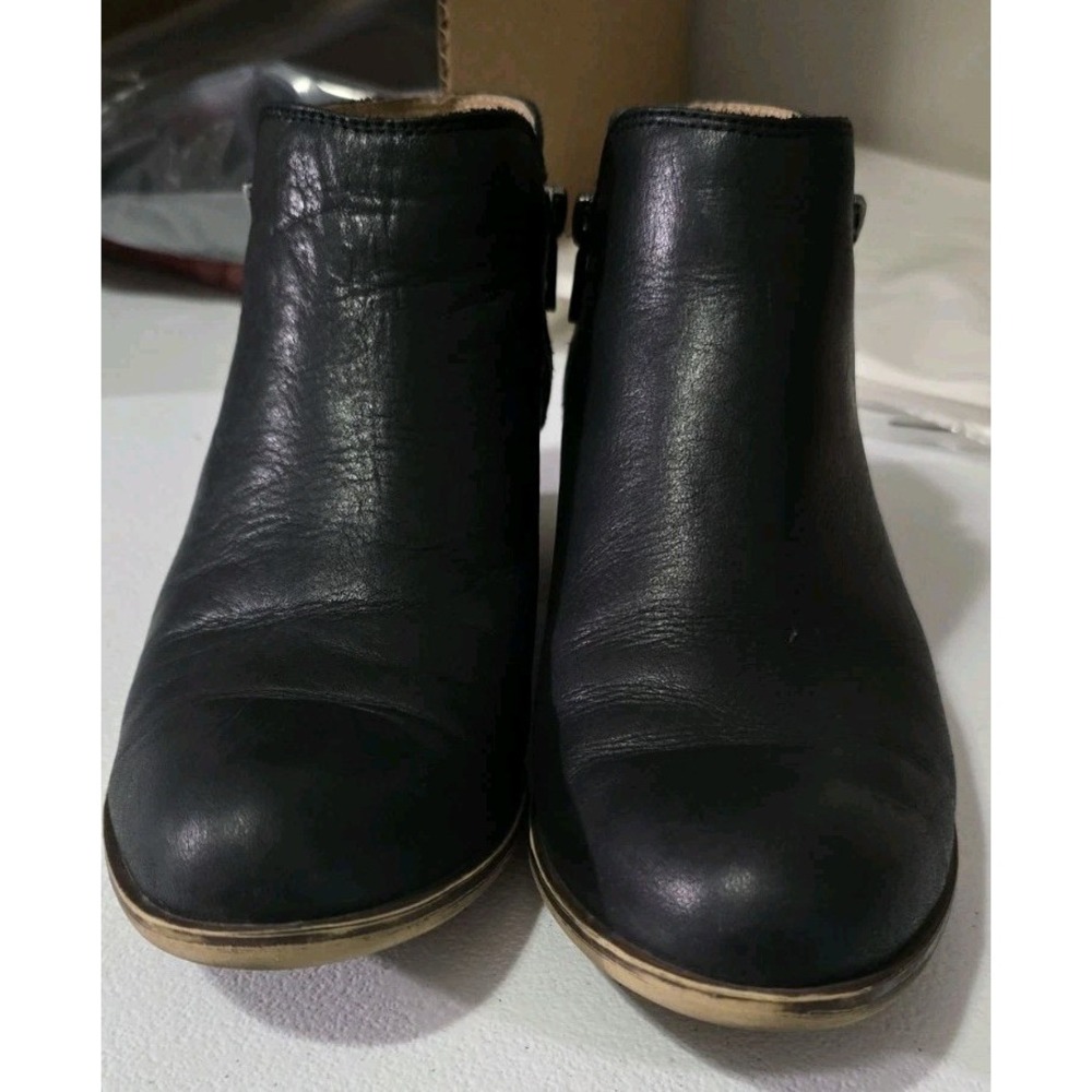 Lucky Brand Womens Boots Size 8M LEATHER Low Block Heel Zip Bootie Burklee - Picture 3 of 8